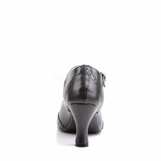 Product image of Funtasma Flapper-26 Black Pu, 3 inch (7.6 cm) Kitten Heel Court Pump Shoes