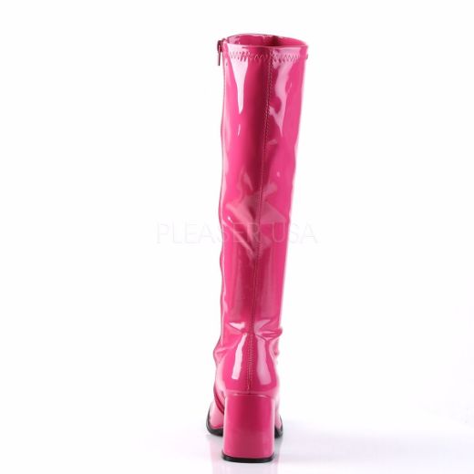 Product image of Funtasma Gogo-300 Hot Pink Stretch Patent, 3 inch (7.6 cm) Heel Knee High Boot