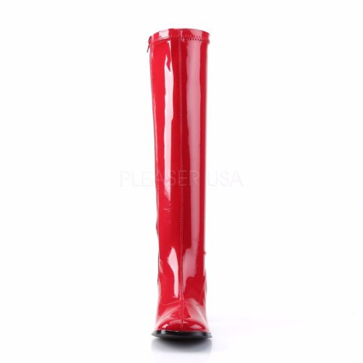 Product image of Funtasma Gogo-300 Red Stretch Patent, 3 inch (7.6 cm) Heel Knee High Boot