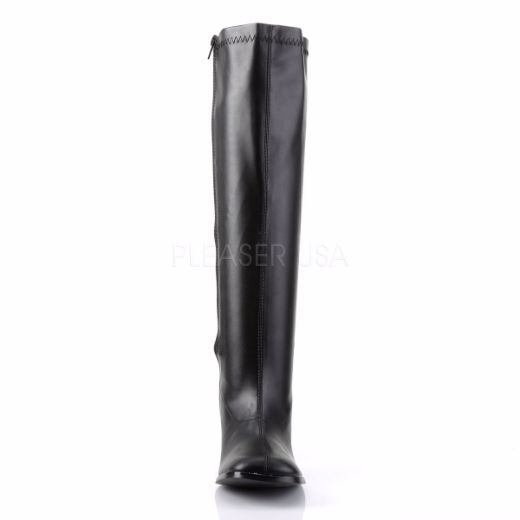Product image of Funtasma Gogo-300Wc Black Stretch Pu, 3 inch (7.6 cm) Heel Knee High Boot
