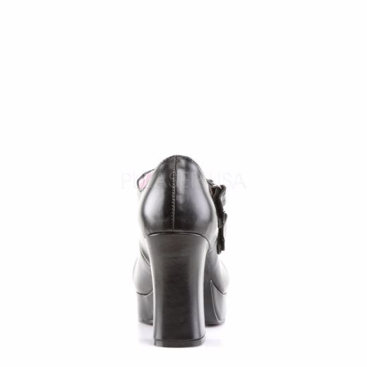 Product image of Demonia Gothika-09 Black Vegan Leather, 3 3/4 inch (9.5 cm) Heel, 1 inch (2.5 cm) Platform Court Pump Shoes