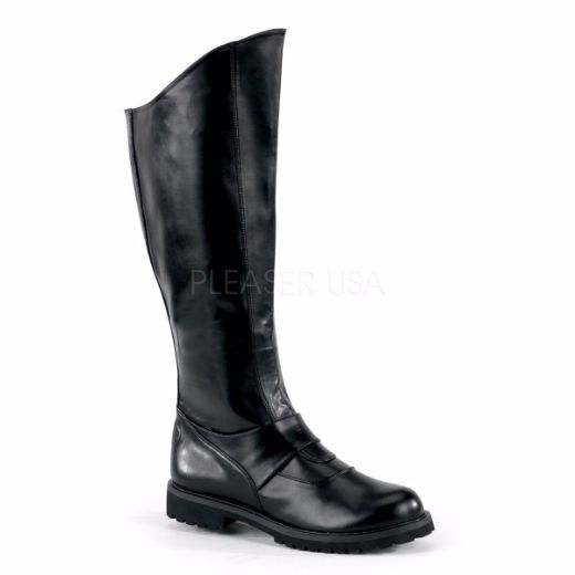 Product image of Funtasma Gotham-100 Black Pu, 1 1/2 inch (3.8 cm) Flat Heel Knee High Boot