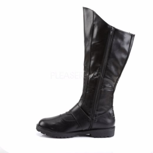 Product image of Funtasma Gotham-100 Black Pu, 1 1/2 inch (3.8 cm) Flat Heel Knee High Boot
