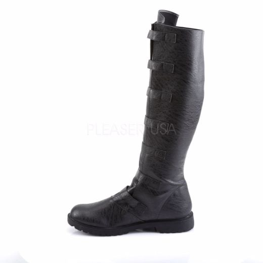 Product image of Funtasma Gotham-110 Black Distressed Pu, 1 1/2 inch (3.8 cm) Flat Heel Knee High Boot