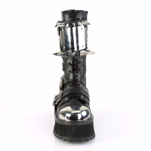 Product image of Demonia Gravedigger-250 Black Vegan Leather, 2 3/4 inch Platform Knee High Boot