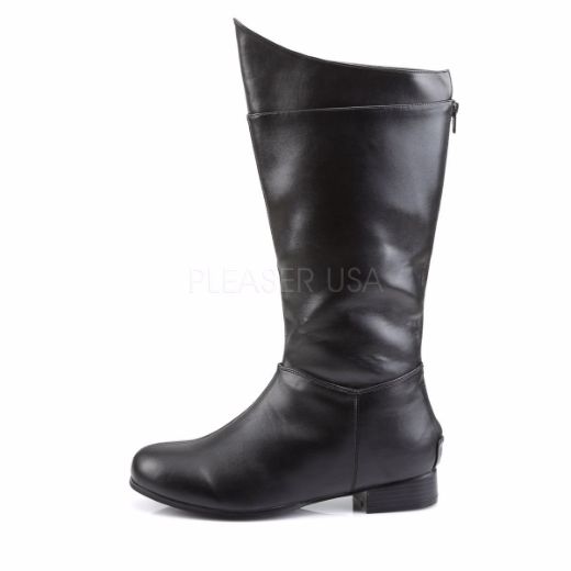 Product image of Funtasma Hero-100 Black Pu, 1 inch (2.5 cm) Flat Heel Knee High Boot