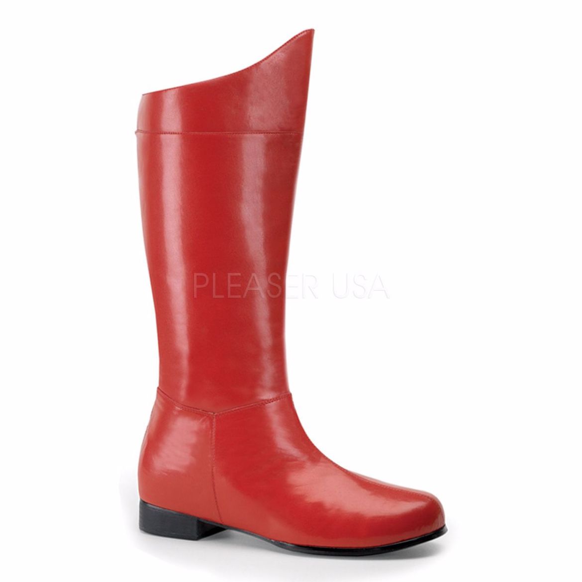 Product image of Funtasma Hero-100 Red Pu, 1 inch (2.5 cm) Flat Heel Knee High Boot