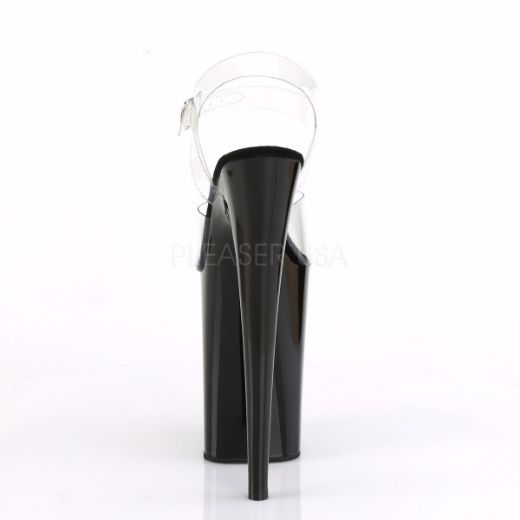 Product image of Pleaser Infinity-908 Clear/Black, 9 inch (22.9 cm) Heel, 5 1/4 inch (13.3 cm) Platform Sandal Shoes