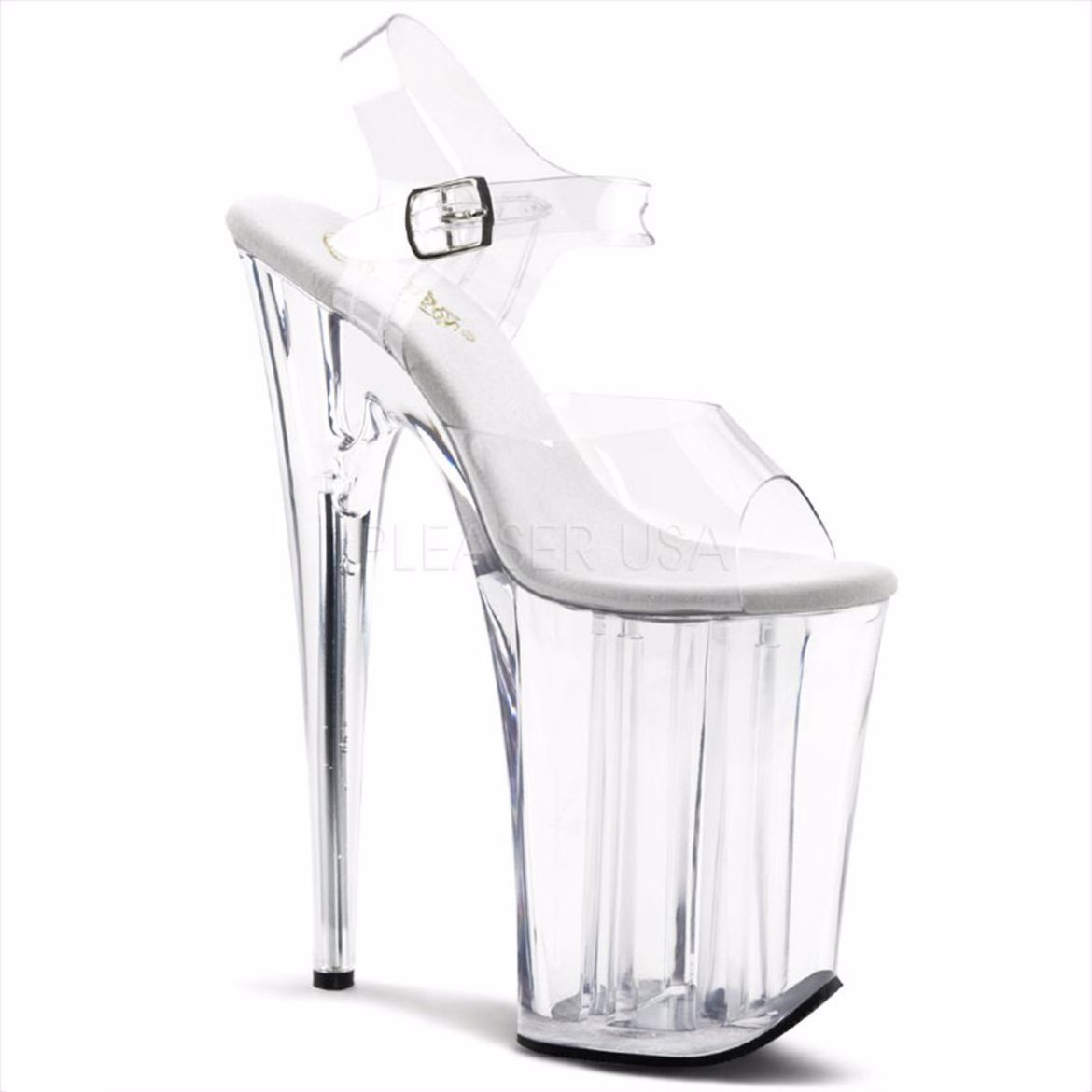 Product image of Pleaser Infinity-908 Clear/Clear, 9 inch (22.9 cm) Heel, 5 1/4 inch (13.3 cm) Platform Sandal Shoes