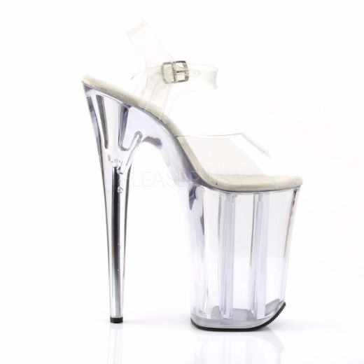 Product image of Pleaser Infinity-908 Clear/Clear, 9 inch (22.9 cm) Heel, 5 1/4 inch (13.3 cm) Platform Sandal Shoes