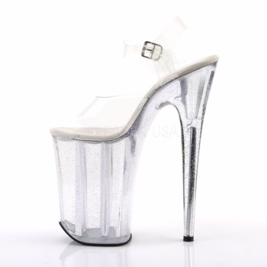 Product image of Pleaser Infinity-908Mg Clear/Clear, 9 inch (22.9 cm) Heel, 5 1/4 inch (13.3 cm) Platform Sandal Shoes