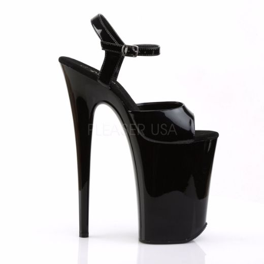 Product image of Pleaser Infinity-909 Black/Black, 9 inch (22.9 cm) Heel, 5 1/4 inch (13.3 cm) Platform Sandal Shoes