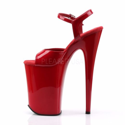 Product image of Pleaser Infinity-909 Red/Red, 9 inch (22.9 cm) Heel, 5 1/4 inch (13.3 cm) Platform Sandal Shoes