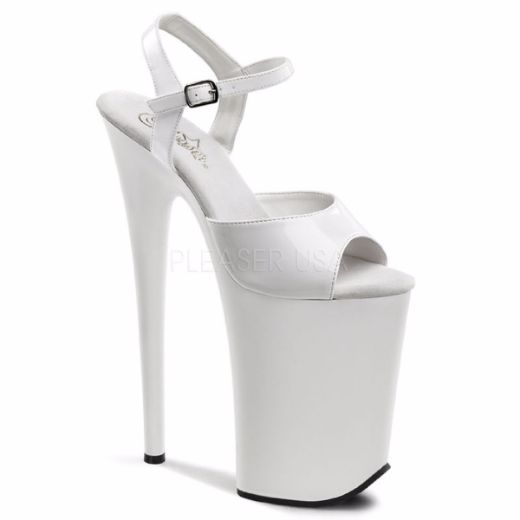 Product image of Pleaser Infinity-909 White/White, 9 inch (22.9 cm) Heel, 5 1/4 inch (13.3 cm) Platform Sandal Shoes