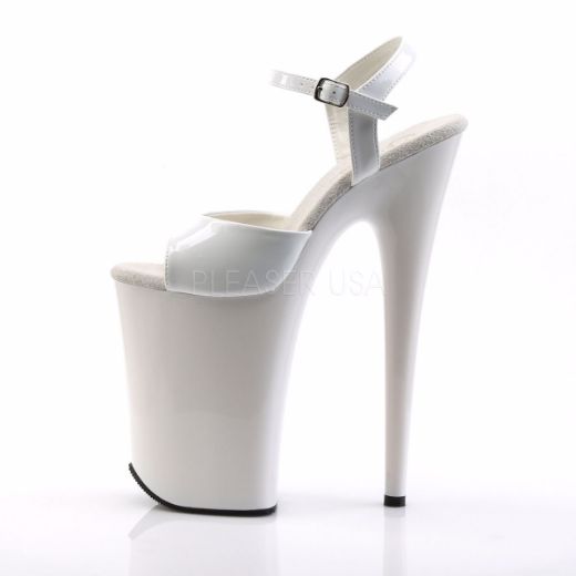 Product image of Pleaser Infinity-909 White/White, 9 inch (22.9 cm) Heel, 5 1/4 inch (13.3 cm) Platform Sandal Shoes