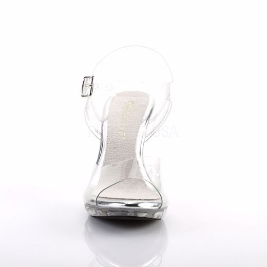 Product image of Fabulicious Iris-408 Clear/Clear, 3 3/4 inch (9.5 cm) Heel, 1/2 inch (1.3 cm) Platform Sandal Shoes