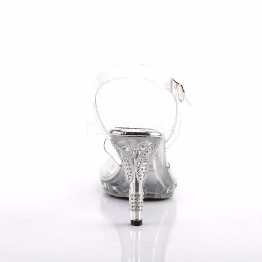 Product image of Fabulicious Iris-408 Clear/Clear, 3 3/4 inch (9.5 cm) Heel, 1/2 inch (1.3 cm) Platform Sandal Shoes