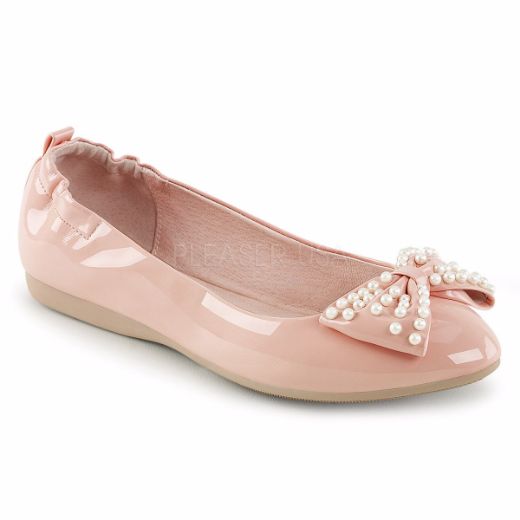 Product image of Pin Up Couture Ivy-09 Baby Pink Patent Flat Shoes