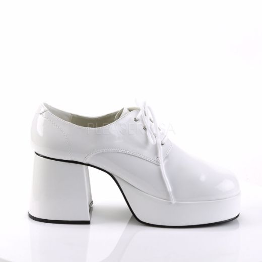 Product image of Funtasma Jazz-02 White Patent, 3 1/2 inch (8.9 cm) Heel, 1 1/2 inch (3.8 cm) Platform Court Pump Shoes