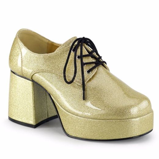 Product image of Funtasma Jazz-02G Pearlized Gold Glitter, 3 1/2 inch (8.9 cm) Heel, 1 1/2 inch (3.8 cm) Platform Court Pump Shoes