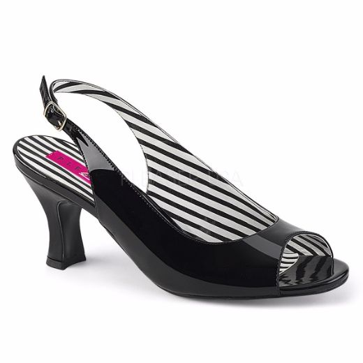 Product image of Pleaser Pink Label Jenna-02 Black Patent, 3 inch (7.6 cm) Heel Court Pump Shoes
