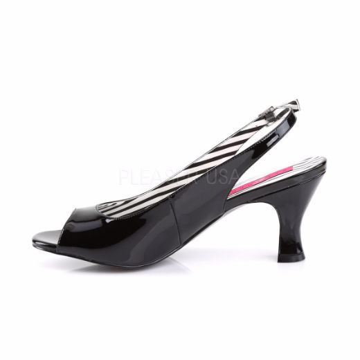 Product image of Pleaser Pink Label Jenna-02 Black Patent, 3 inch (7.6 cm) Heel Court Pump Shoes