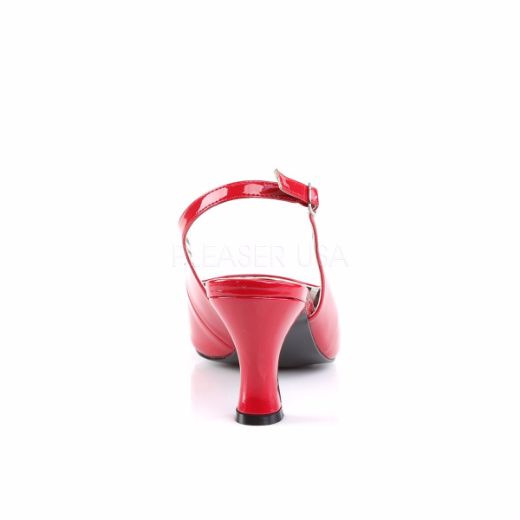 Product image of Pleaser Pink Label Jenna-02 Red Patent, 3 inch (7.6 cm) Heel Court Pump Shoes