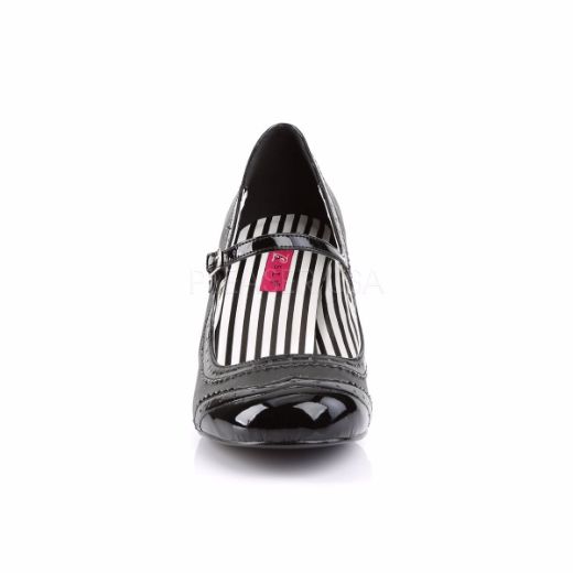 Product image of Pleaser Pink Label Jenna-06 Black Faux Leather-Patent, 3 inch (7.6 cm) Heel Court Pump Shoes