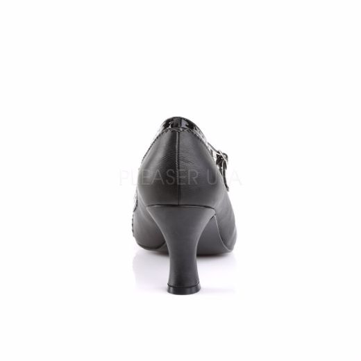 Product image of Pleaser Pink Label Jenna-06 Black Faux Leather-Patent, 3 inch (7.6 cm) Heel Court Pump Shoes