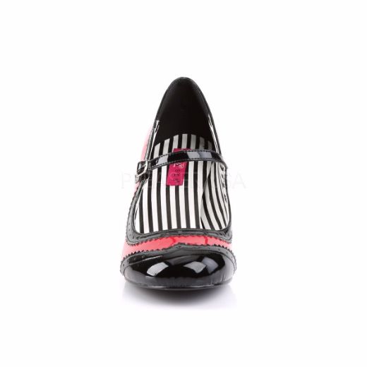Product image of Pleaser Pink Label Jenna-06 Red-Black Patent, 3 inch (7.6 cm) Heel Court Pump Shoes