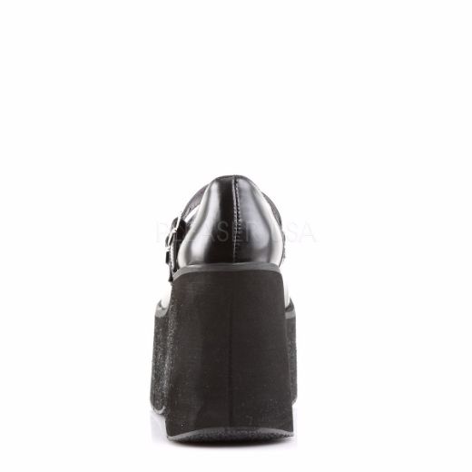 Product image of Demonia Kera-08 Black Vegan Leather, 4 1/2 inch Platform Court Pump Shoes
