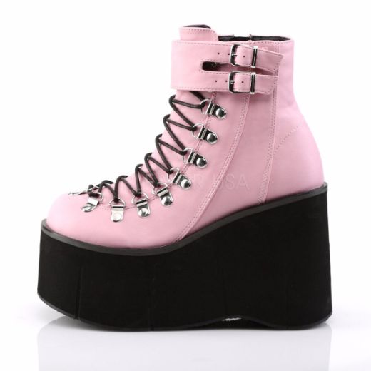 Product image of Demonia Kera-21 Baby Pink Vegan Leather, 4 1/2 inch Platform Ankle Boot