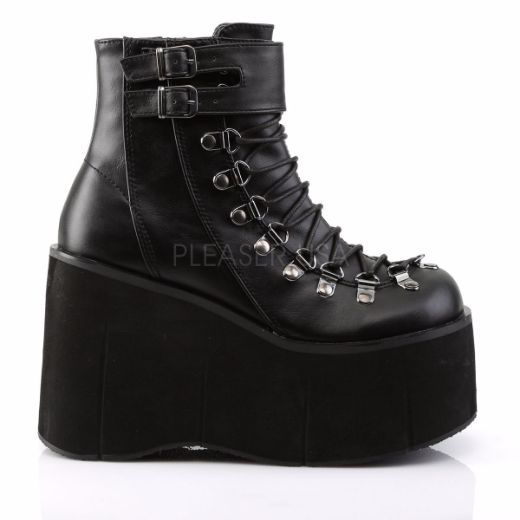 Product image of Demonia Kera-21 Black Vegan Leather, 4 1/2 inch Platform Ankle Boot