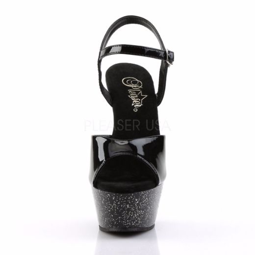 Product image of Pleaser Kiss-209Mg Black/Black, 6 inch (15.2 cm) Heel, 1 3/4 inch (4.4 cm) Platform Sandal Shoes