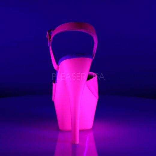 Product image of Pleaser Kiss-209Uv Neon Hot Pink/Hot Pink, 6 inch (15.2 cm) Heel, 1 3/4 inch (4.4 cm) Platform Sandal Shoes