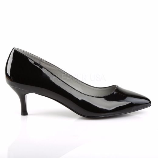 Product image of Pleaser Pink Label Kitten-01 Black Patent, 2 1/2 inch (6.4 cm) Heel Court Pump Shoes