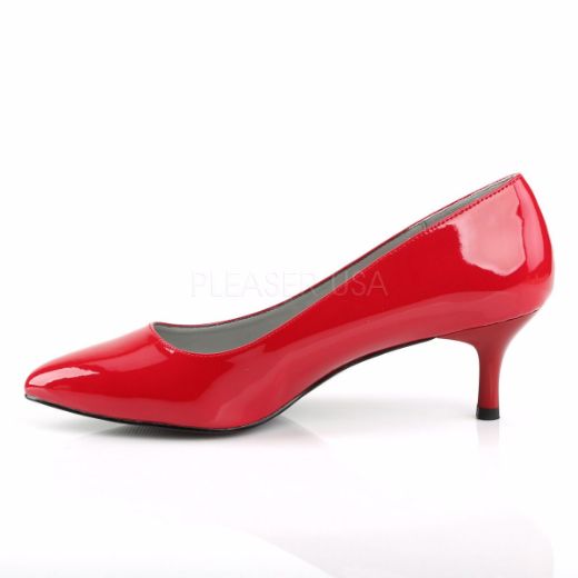 Product image of Pleaser Pink Label Kitten-01 Red Patent, 2 1/2 inch (6.4 cm) Heel Court Pump Shoes