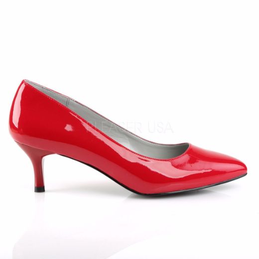 Product image of Pleaser Pink Label Kitten-01 Red Patent, 2 1/2 inch (6.4 cm) Heel Court Pump Shoes