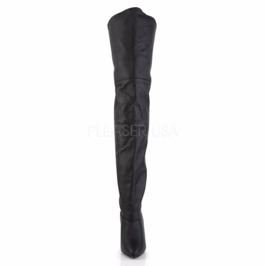 Product image of Pleaser Legend-8868 Black Leather (P), 4 inch (10.2 cm) Heel Thigh High Boot