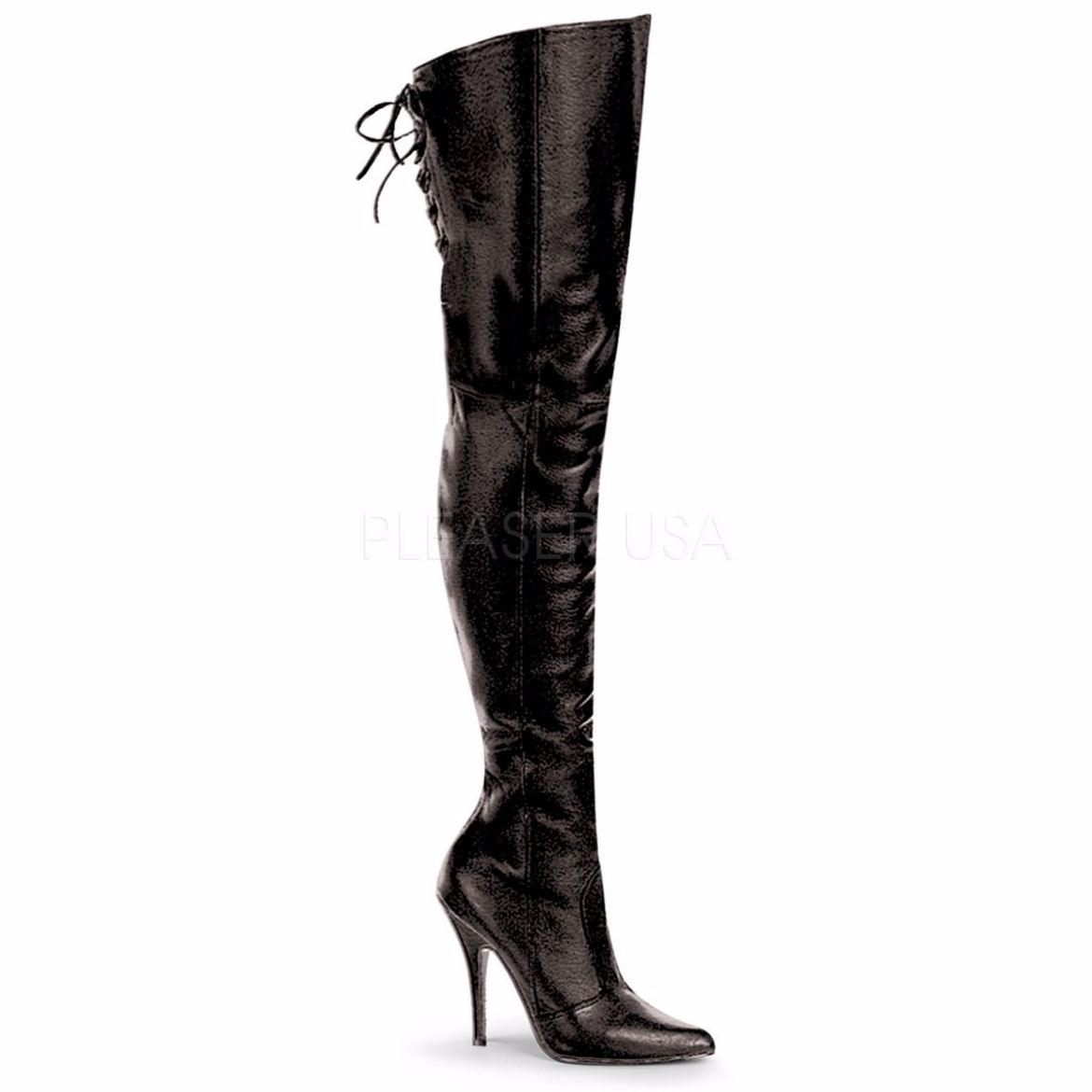 Product image of Pleaser Legend-8899 Black Leather (P), 5 inch (12.7 cm) Heel Thigh High Boot