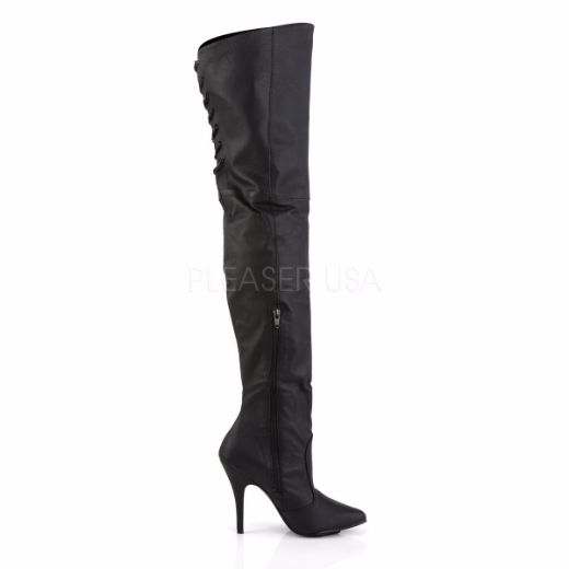 Product image of Pleaser Legend-8899 Black Leather (P), 5 inch (12.7 cm) Heel Thigh High Boot