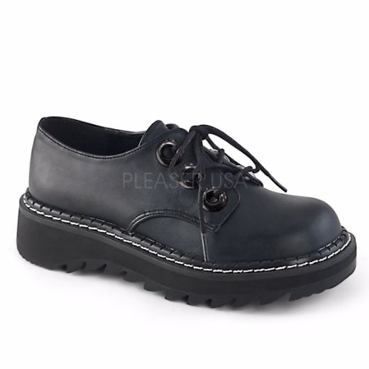 Product image of Demonia Lilith-99 Black Vegan Leather, 1 1/4 inch Platform Court Pump Shoes