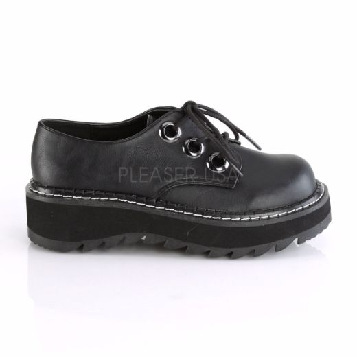 Product image of Demonia Lilith-99 Black Vegan Leather, 1 1/4 inch Platform Court Pump Shoes