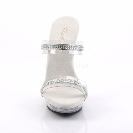 Product image of Fabulicious Lip-102-2 Clear/Clear, 5 inch (12.7 cm) Heel, 3/4 inch (1.9 cm) Platform Slide Mule Shoes