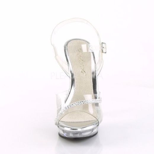 Product image of Fabulicious Lip-108R Clear/Clear, 5 inch (12.7 cm) Heel, 3/4 inch (1.9 cm) Platform Sandal Shoes