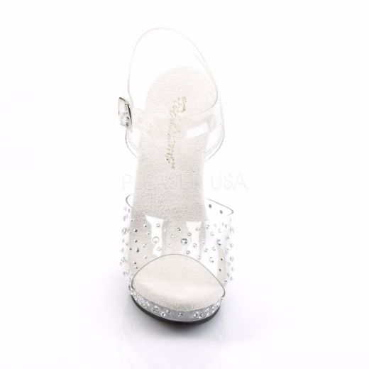 Product image of Fabulicious Lip-108Rs Clear/Clear, 5 inch (12.7 cm) Heel, 3/4 inch (1.9 cm) Platform Sandal Shoes