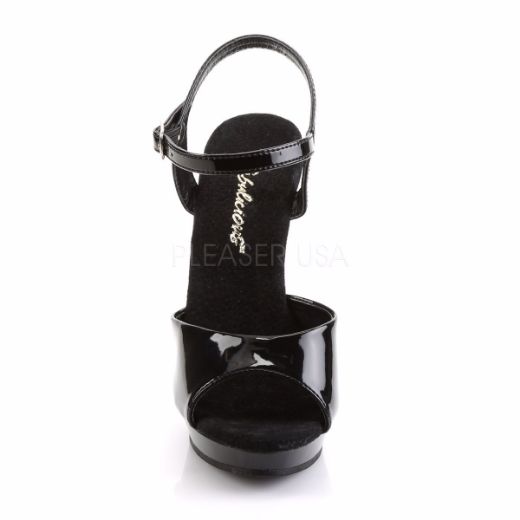 Product image of Fabulicious Lip-109 Black/Black, 5 inch (12.7 cm) Heel, 3/4 inch (1.9 cm) Platform Sandal Shoes