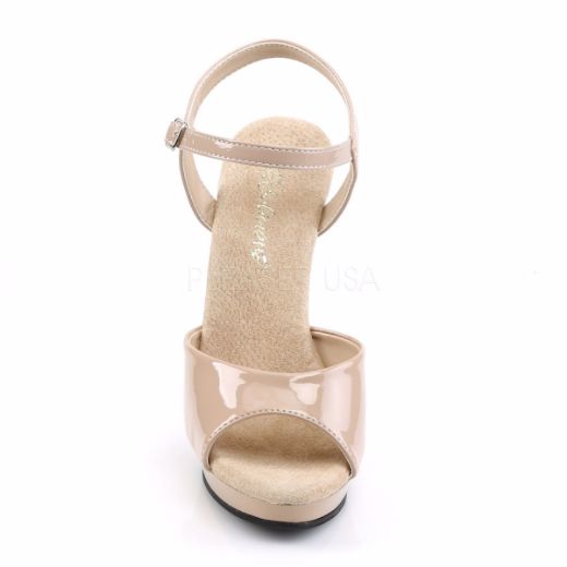 Product image of Fabulicious Lip-109 Nude/Nude, 5 inch (12.7 cm) Heel, 3/4 inch (1.9 cm) Platform Sandal Shoes