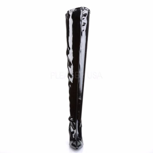 Product image of Funtasma Lust-3000 Black Stretch Patent, 3 3/4 inch (9.5 cm) Heel Knee High Boot