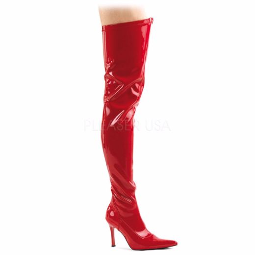 Product image of Funtasma Lust-3000 Red Stretch Patent, 3 3/4 inch (9.5 cm) Heel Knee High Boot